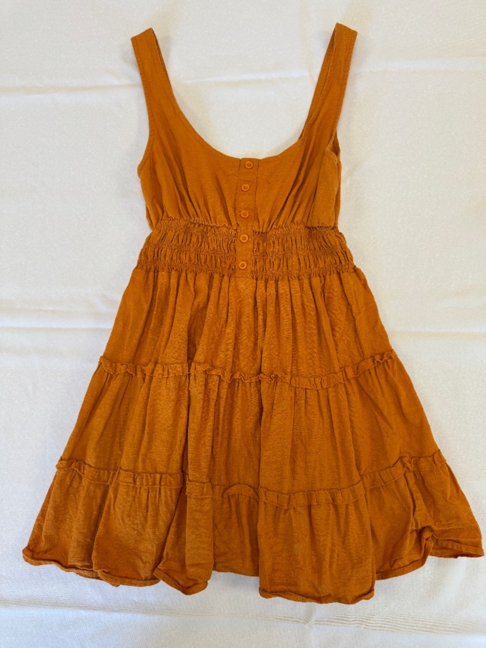 Urban Outfitters Hailey Tiered Mini Dress Orange Size S